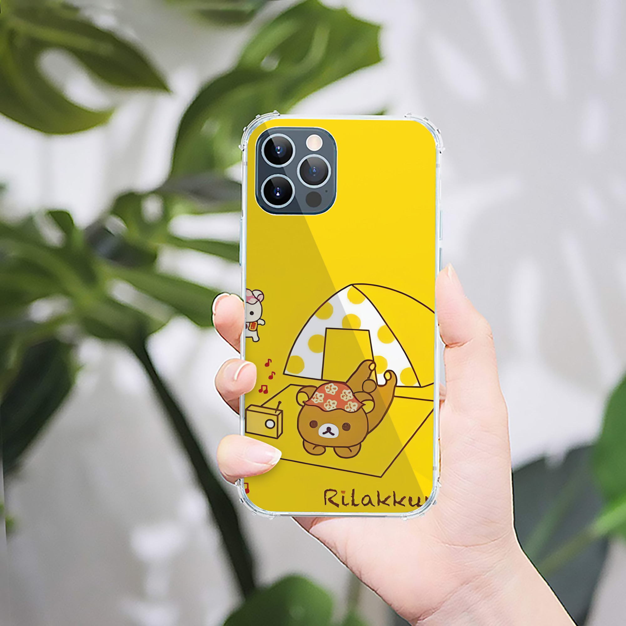 （画像用） リラックマ リラックマ キイロイトリ Rilakkuma Korilakkuma Kiiroitori 【iPhone 12シリーズ対応】透明スマホケース（クリアソフトケース）